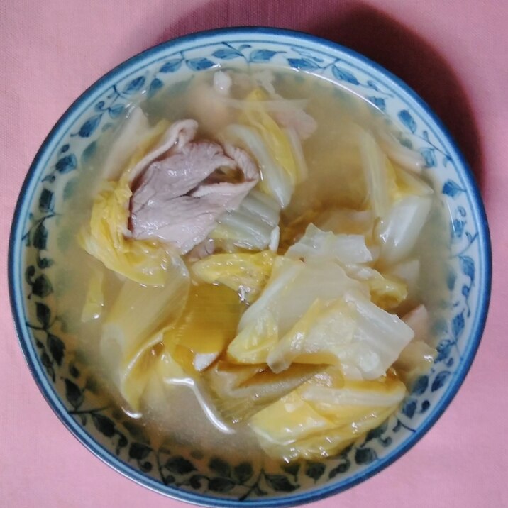 白菜と豚肉と白葱のスープ鍋